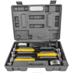 7 dalių kėbulo plaktukų ir priekalų rinkinys su stiklo pluošto rankena