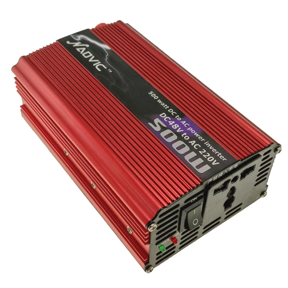 500W DC48V į AC220V keitiklis su grynos sinusinės bangos įkrovikliu