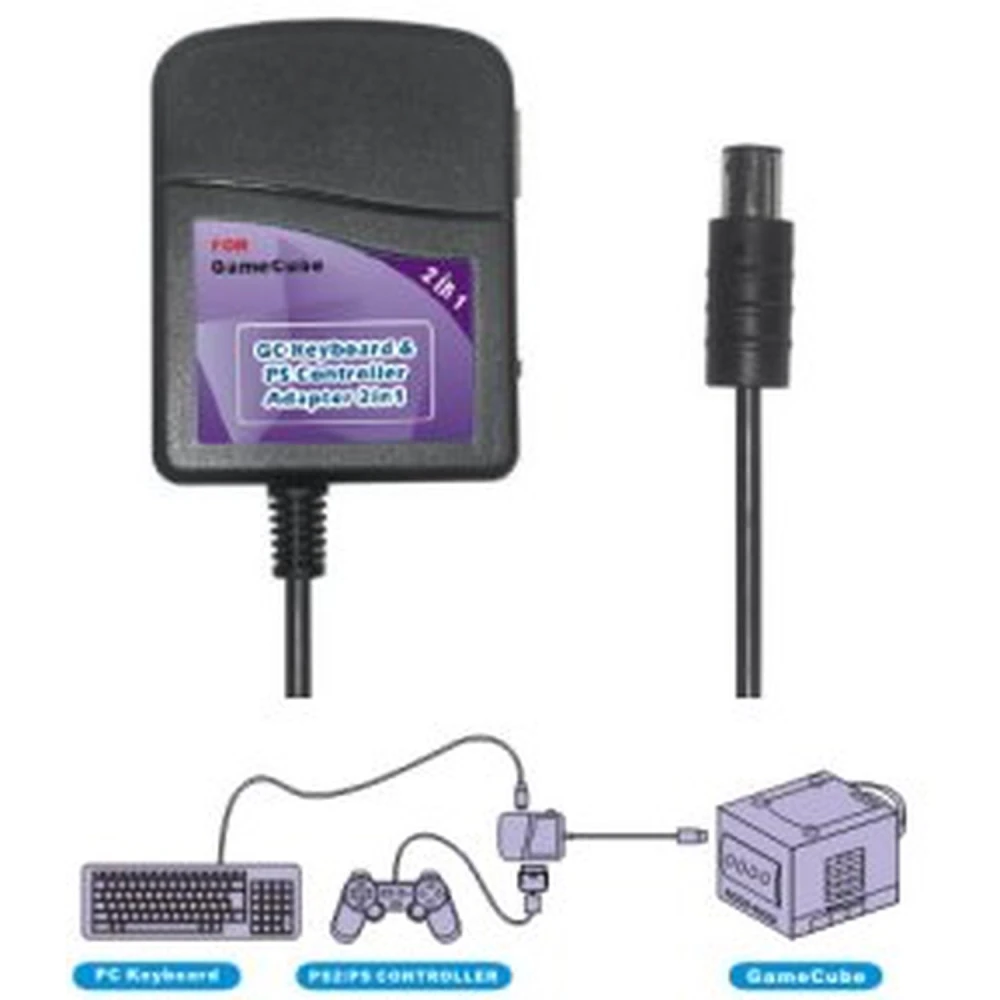 PS2/PSX klaviatūros ir pulto adapteris Nintendo GameCube