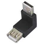 USB vyriškas į USB moteriškas adapteris 90° kampu