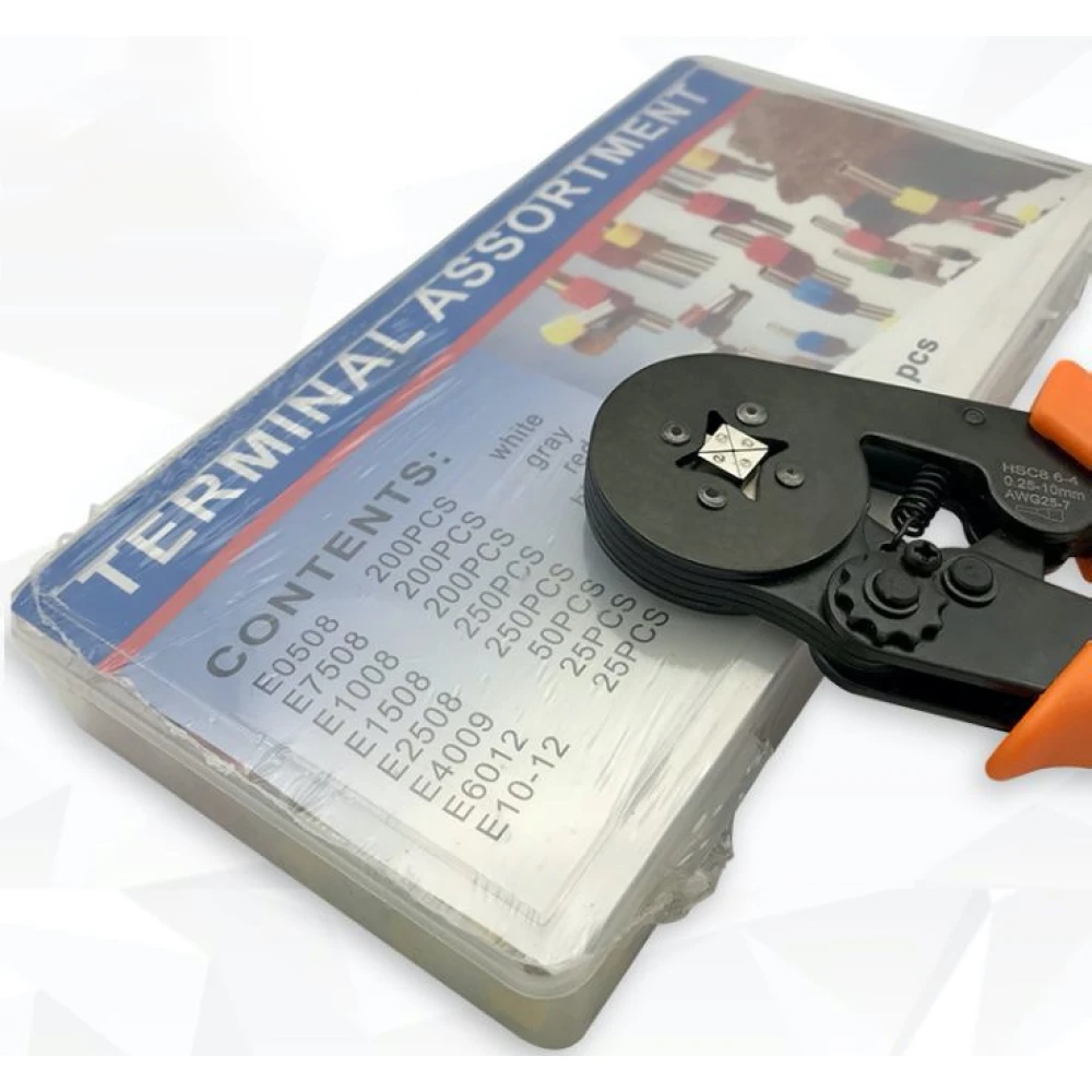 Gnybtų užspaudimo replės 0.25-10 mm² - 1200 vnt. rinkinys