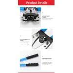 Užspaudimo replės 6-50mm² su neslystančiomis rankenomis ir reguliuojamu sukimu