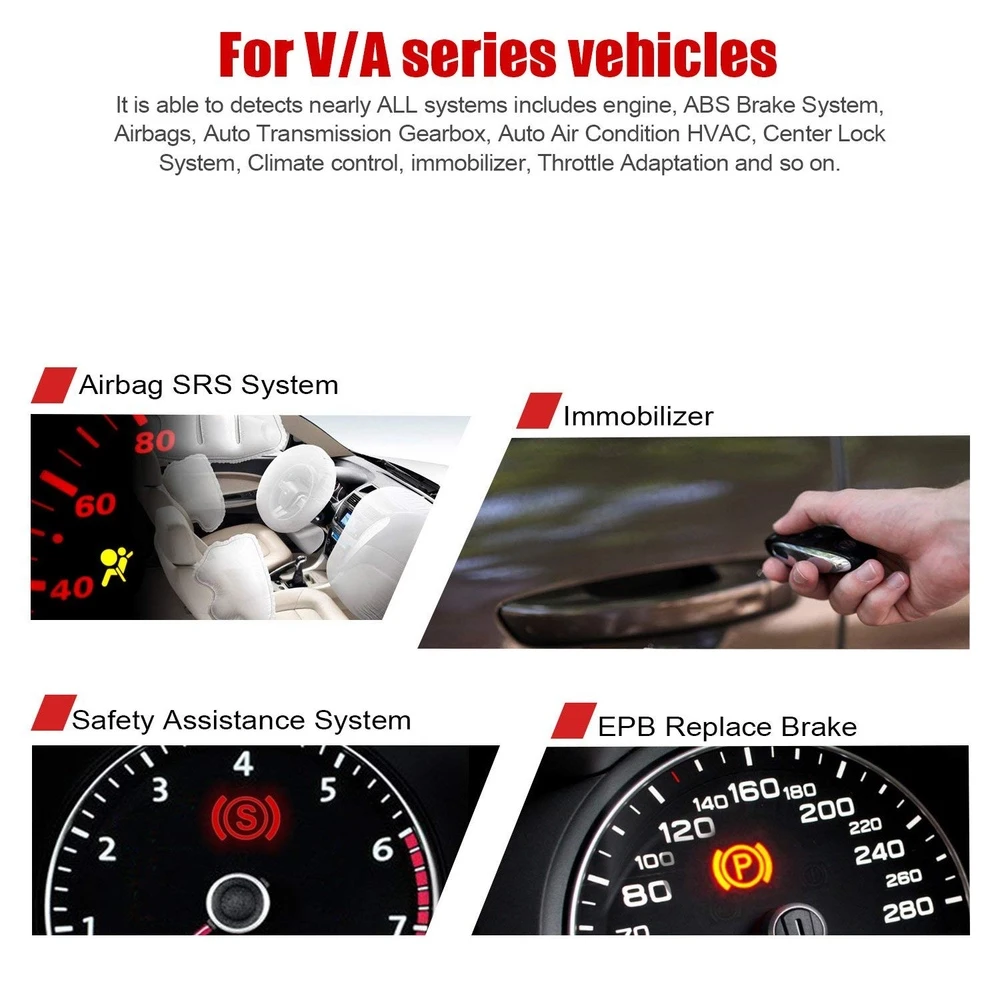 Ancel VD500 OBD2 VW, Audi, Seat ir Skoda – kodų skaitytuvas