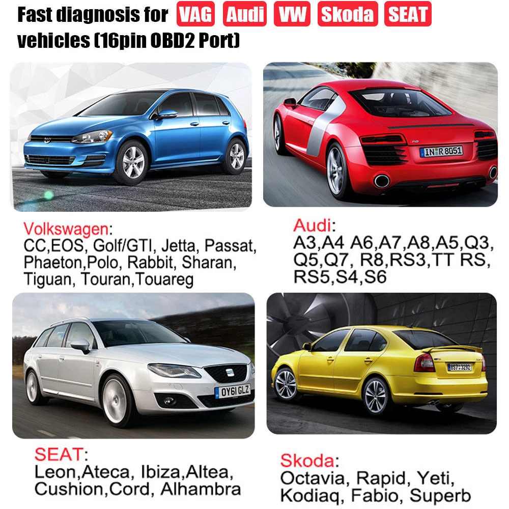 Ancel VD500 OBD2 VW, Audi, Seat ir Skoda – kodų skaitytuvas