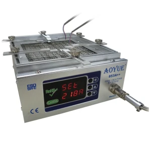 Aoyue 853a++ išankstinio kaitinimo stotelė su skaitmeniniu valdymu ir ištraukiamu laikikliu