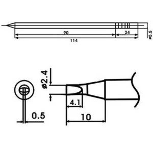 Aoyue LF-24D lituoklio antgalis su kaitinimo elementu lituoklio stotelėms
