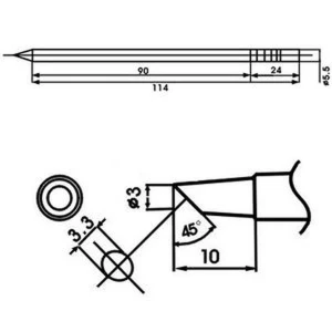 Aoyue LF-3BC lituoklio antgalis su kaitinimo elementu litavimo stotims