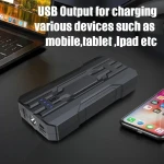 Automobilio akumuliatoriaus paleidiklis 8000mAh Jumpstarter S301 kompaktiškas ir saugus su LED SOS žibintuvėliu