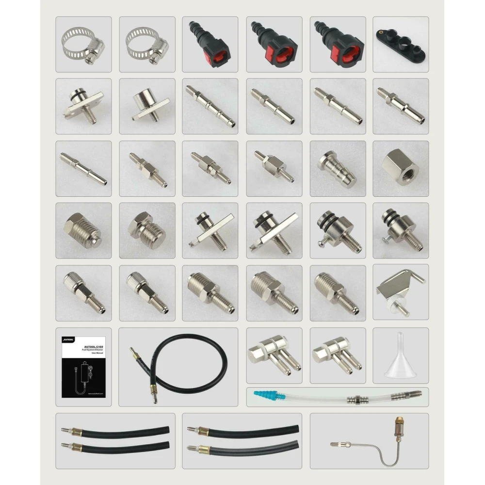 AUTOOL C100 benzino purkštukų valiklis su adapteriais