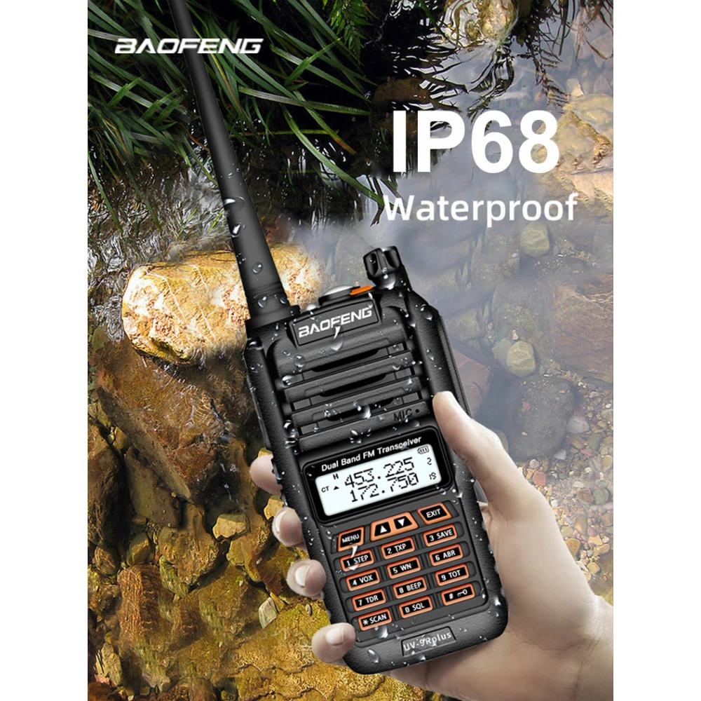 Baofeng UV9R Plus ilgo nuotolio racija su 160 kanalų VHF/UHF
