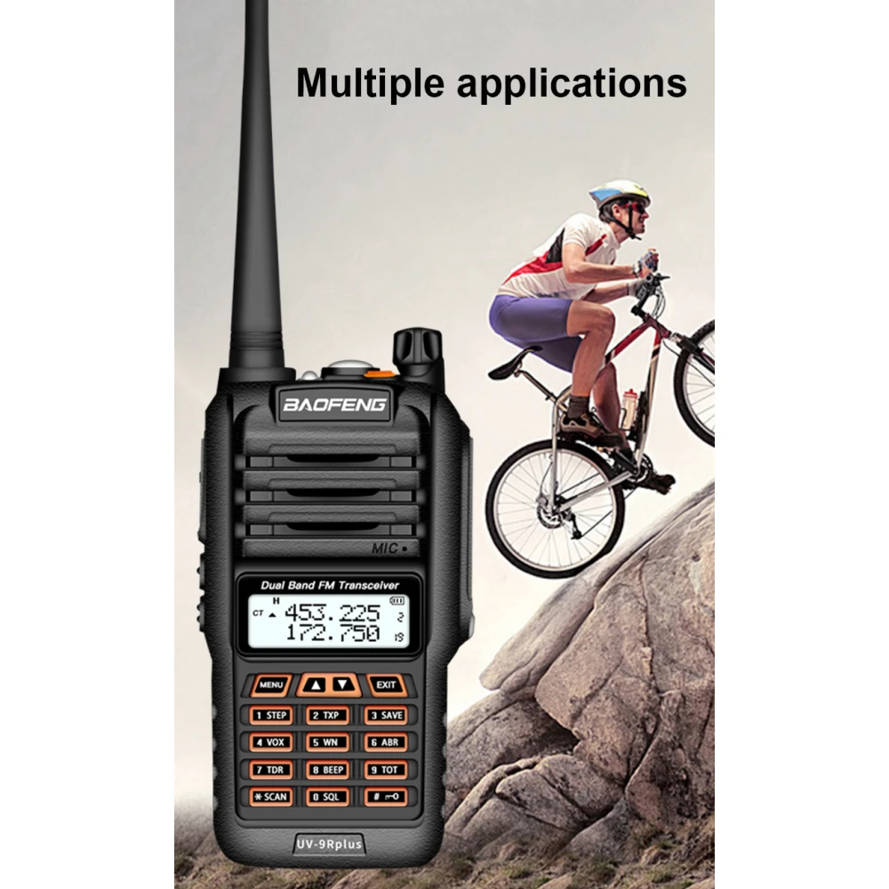 Baofeng UV9R Plus ilgo nuotolio racija su 160 kanalų VHF/UHF