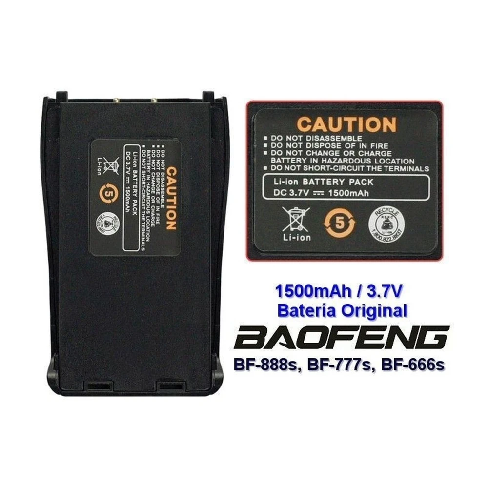 Suderinama Baofeng BF-888S 1500mAh 3,7V baterija walkie talkie