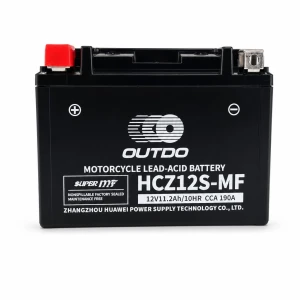 Moto Akumuliatorius AGM 12V 11.2Ah OUTDO HCZ12S-MF - Suderinamas su Yuasa YTZ12S(-BS) / GTZ12S / ETZ12S