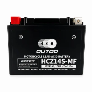 Moto akumuliatorius AGM 12V 12Ah OUTDO HCZ14S-MF - Suderinamas su Yuasa YTZ14S(-BS) / GTZ14S / ETZ14S