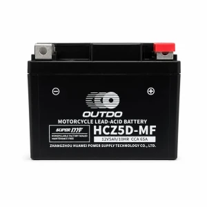 Moto Akumuliatorius AGM 12V 5Ah OUTDO HCZ5D-MF - Suderinamas su Yuasa YTZ7S-BS / GTZ7S / ETZ5L-BS