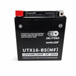 Moto Akumuliatorius AGM 12V 14Ah OUTDO UTX16-BS(MF) - Suderinamas su Yuasa YTX16-BS / GTX16-BS / ETX16-BS / 16-B