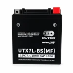 Moto Akumuliatorius AGM 12V 7Ah OUTDO UTX7L-BS(MF) - Suderinamas su Yuasa YTX7L-BS / GTX7L-BS / ETX7L-BS
