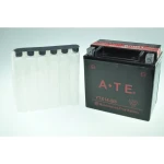 Bateria Moto YTX14-BS vista lateral con bornes y etiqueta