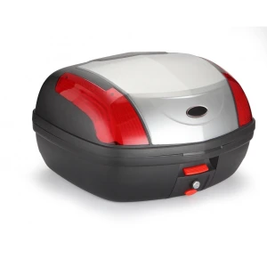 satkit Universalus 46 litrų moto bagažinė sidabrinė - XXL dėžė 2 šalmams su spyna