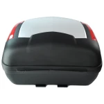 Universalus 46 litrų moto bagažinė sidabrinė - XXL dėžė 2 šalmams su spyna