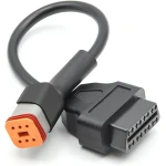 Harley Davidson OBD1 6 kontaktų į OBDII 16 kontaktų adapteris diagnostikai