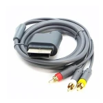 Cable compuesto AV A/V para Xbox 360 mostrando conectores RCA