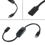 Cable de extensión USB-C con interruptor ON/OFF para Raspberry Pi y móviles