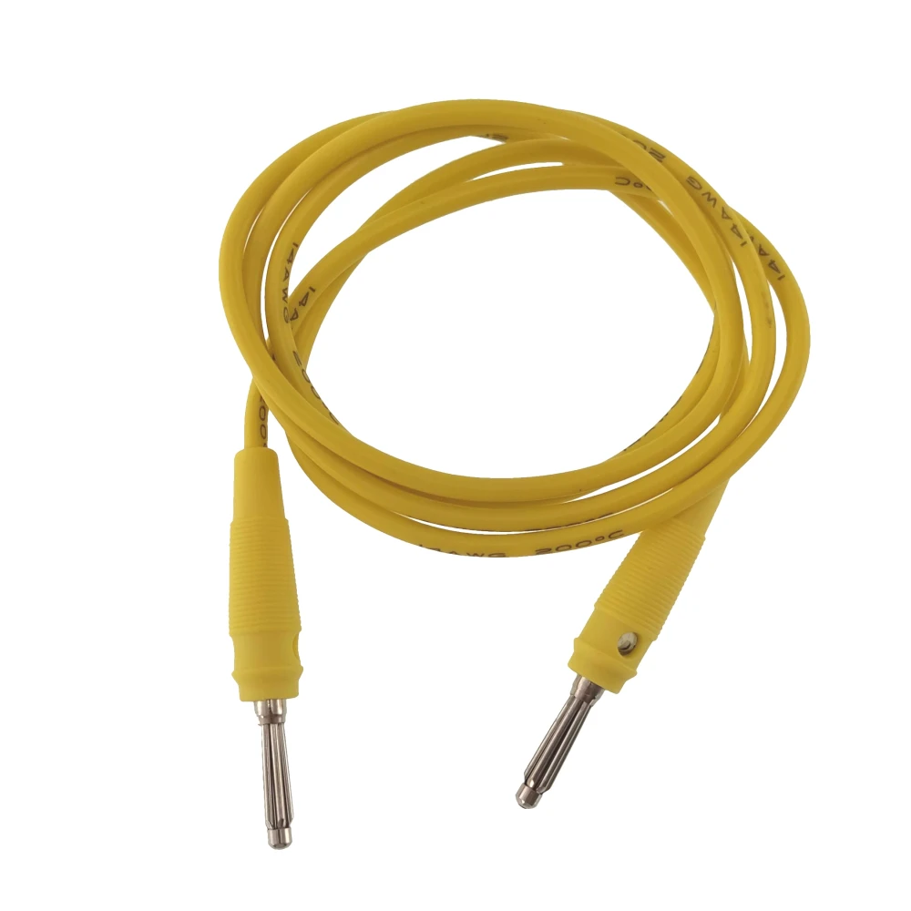 Cable de prueba electrónico amarillo con conector banana macho 4mm