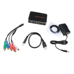 Capturadora EZCAP 280 mostrando conexiones HDMI y USB para grabación de partidas