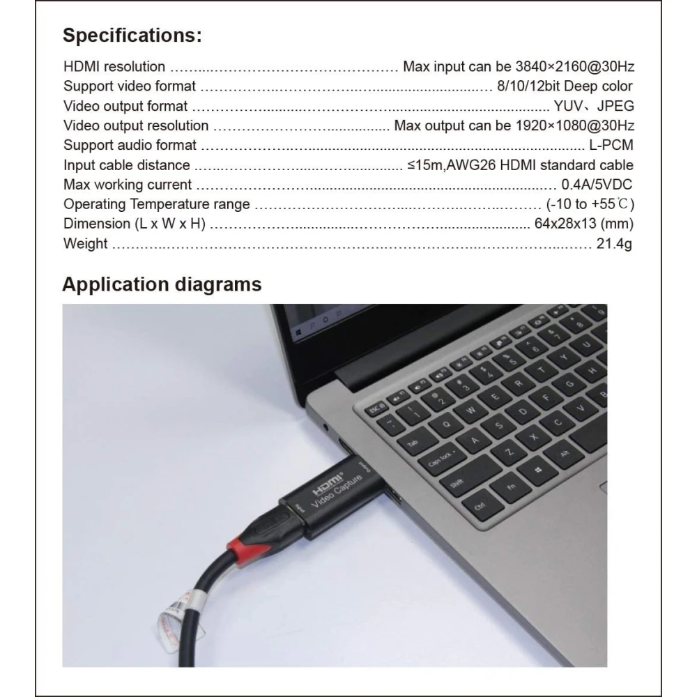 HDMI USB vaizdo įrašymo įrenginys 1080P transliacijoms, žaidimams ir vaizdo konferencijoms