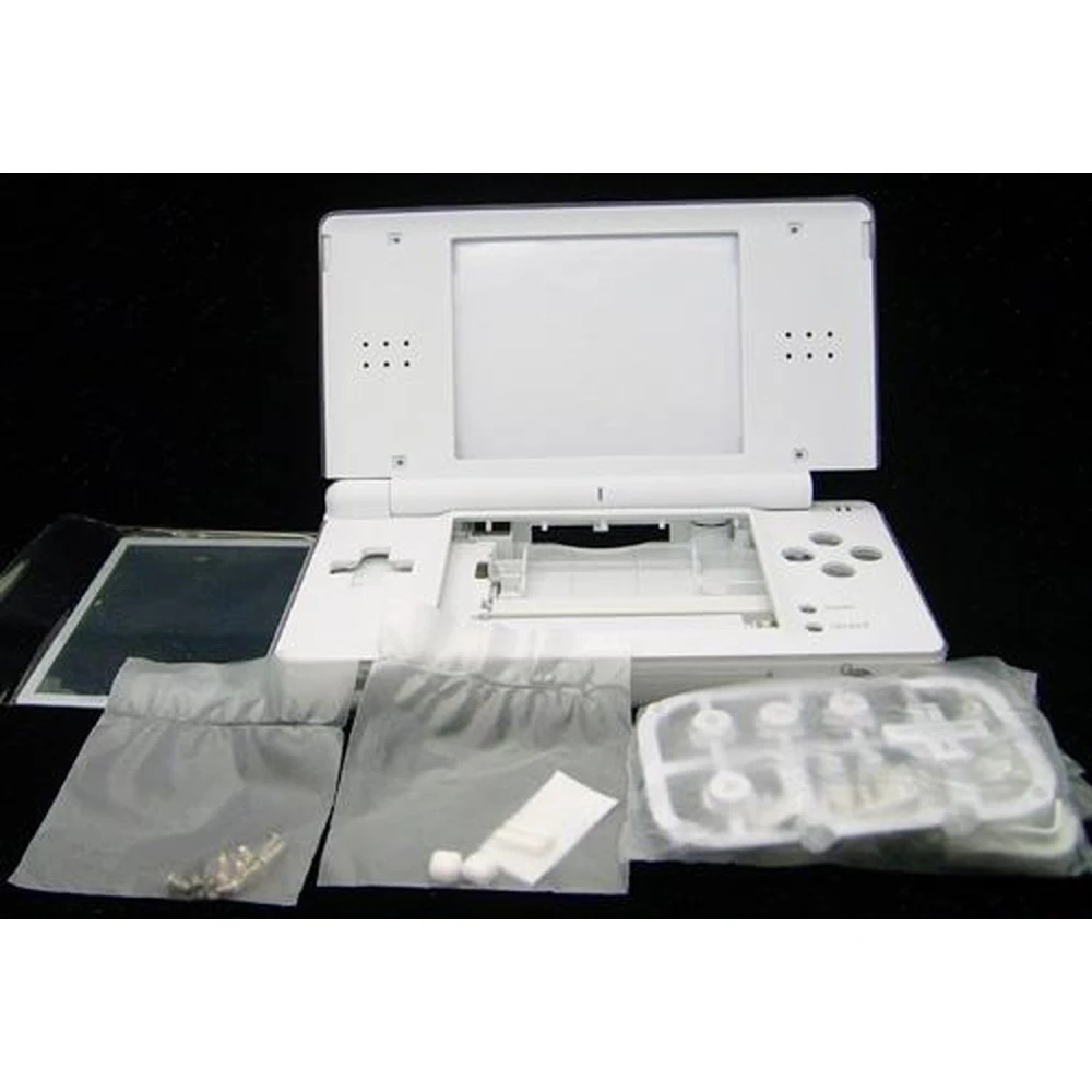 Nintendo DS Lite baltas korpusas su mygtukais ir priedais