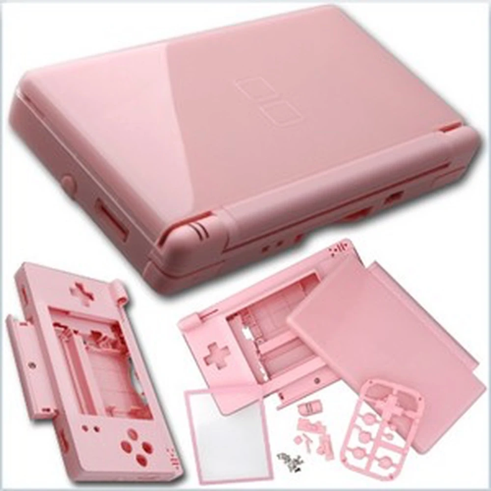 Rožinis Nintendo DS Lite korpusas pilnam keitimui ir personalizavimui