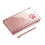 Nintendo DS Lite dėklo keitimas Nintendogs su rožiniu metalizuotu dizainu