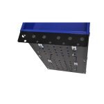 Profesionalus dirbtuvių vežimėlis 3 lentynos su šoninėmis padėklomis ir kabliais dirbtuvių tvarkai