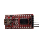 Módulo adaptador serial TTL UART FTDI FT232RL en color rojo con conexión USB