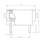 Detalle del conector aislado hembra banana 4mm BS4571 en placa de circuito