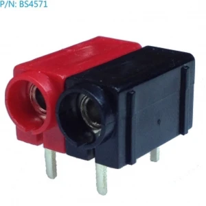 4mm banana lizdinė paviršinio montavimo jungtis BS4571 Amass PCB plokštėms