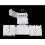 LED T formos jungtis 4 pin 10mm 5050 RGB juostoms YourLed