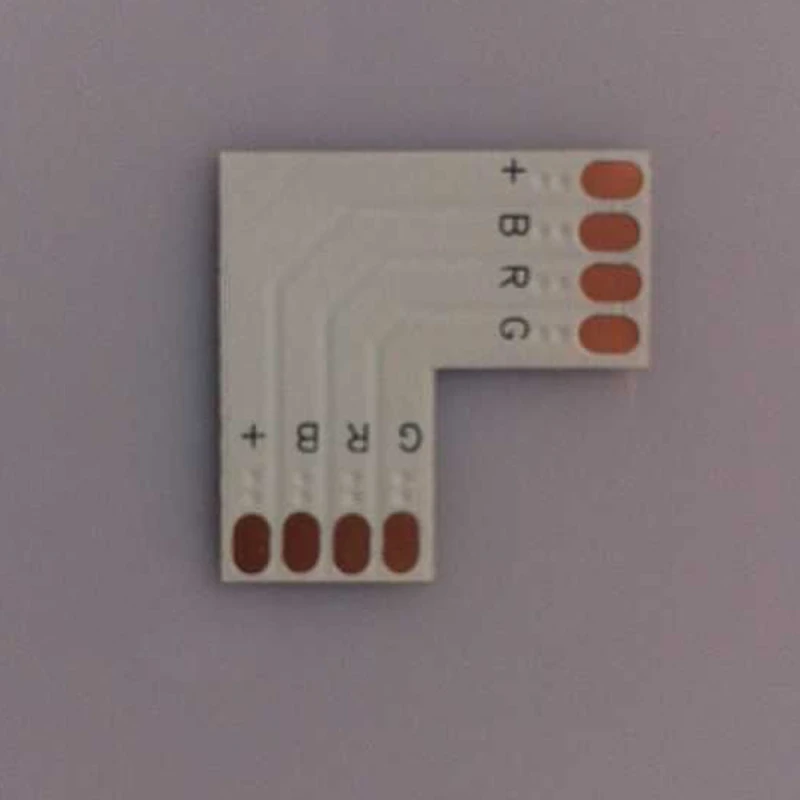 L tipo 5050 10mm 2 kontaktų LED juostos jungtis RGB