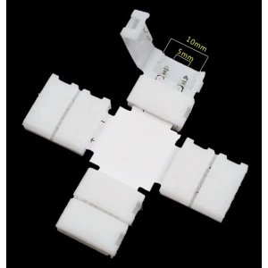 LED X formos spaudžiamos jungtys 10mm 2Pin 5050 RGB juostoms