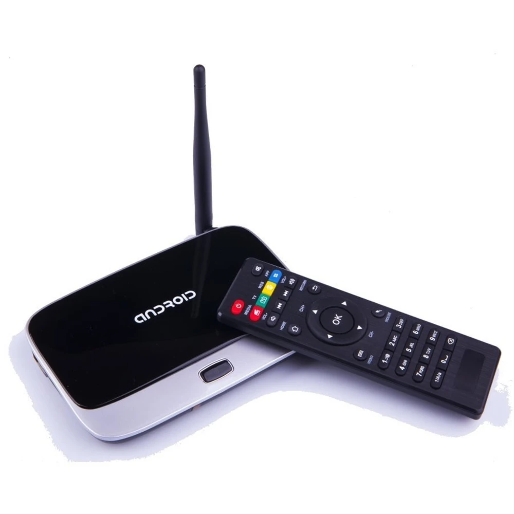 CS918 Android TV Box con conexión HDMI y puertos USB visibles