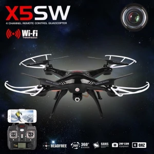 Syma Syma X5SW dronas su HD kamera ir WiFi - juodas Quadcopter 4CH 6Axis Gyro