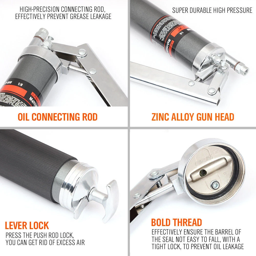 Rankinė tepimo pompa 600ml su tepimo pompa ir aukšto slėgio žarna