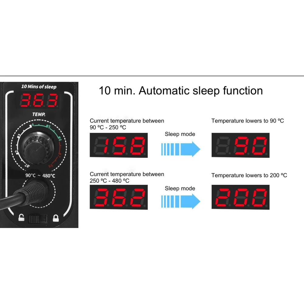 Mlink S1 60W skaitmeninė litavimo stotelė su LED ekranu ir temperatūros fiksavimu