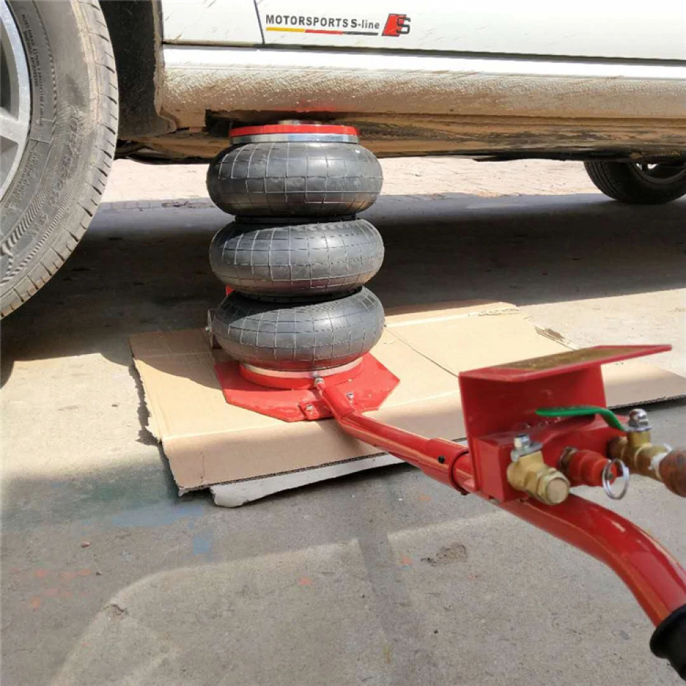 3 tonų pneumatinis keltuvas su triguba oro pagalve automobiliams