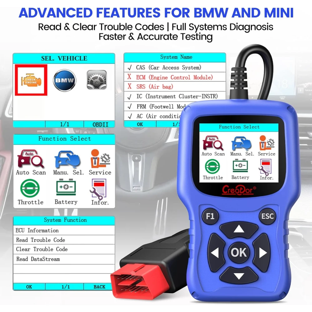BMW Creator C420 OBD2 diagnostikos įrankis BMW ir Mini
