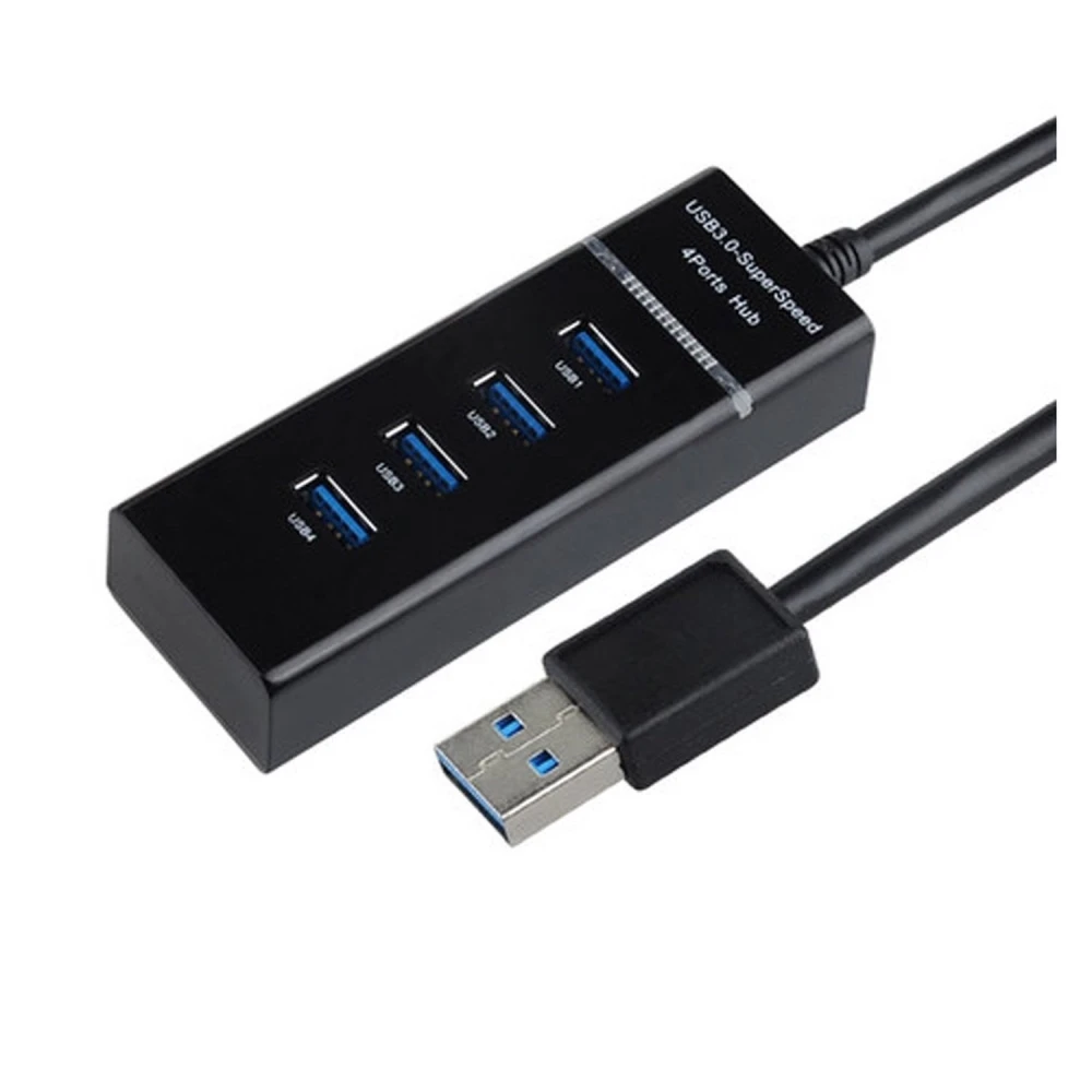 USB 3.0 šakotuvas su 4 prievadais, jungikliu ir dideliu greičiu PC ir Mac