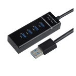 USB 3.0 šakotuvas su 4 prievadais, jungikliu ir dideliu greičiu PC ir Mac