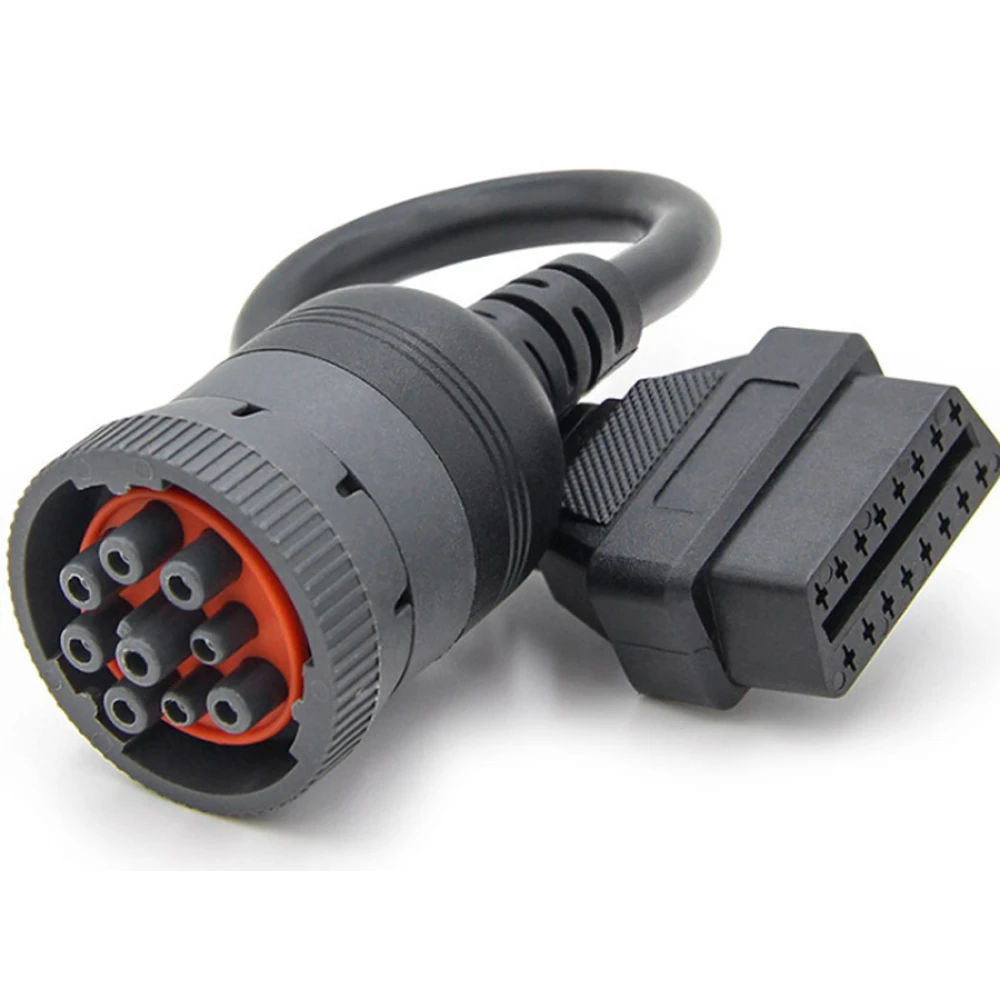 J1939 9Pin į OBD2 16Pin adapterio kabelis diagnostikai