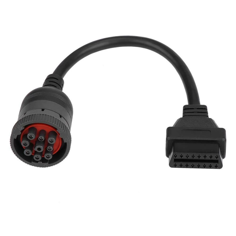 Detalle del conector OBD2 de 16 pines del cable adaptador J1939 Satkit